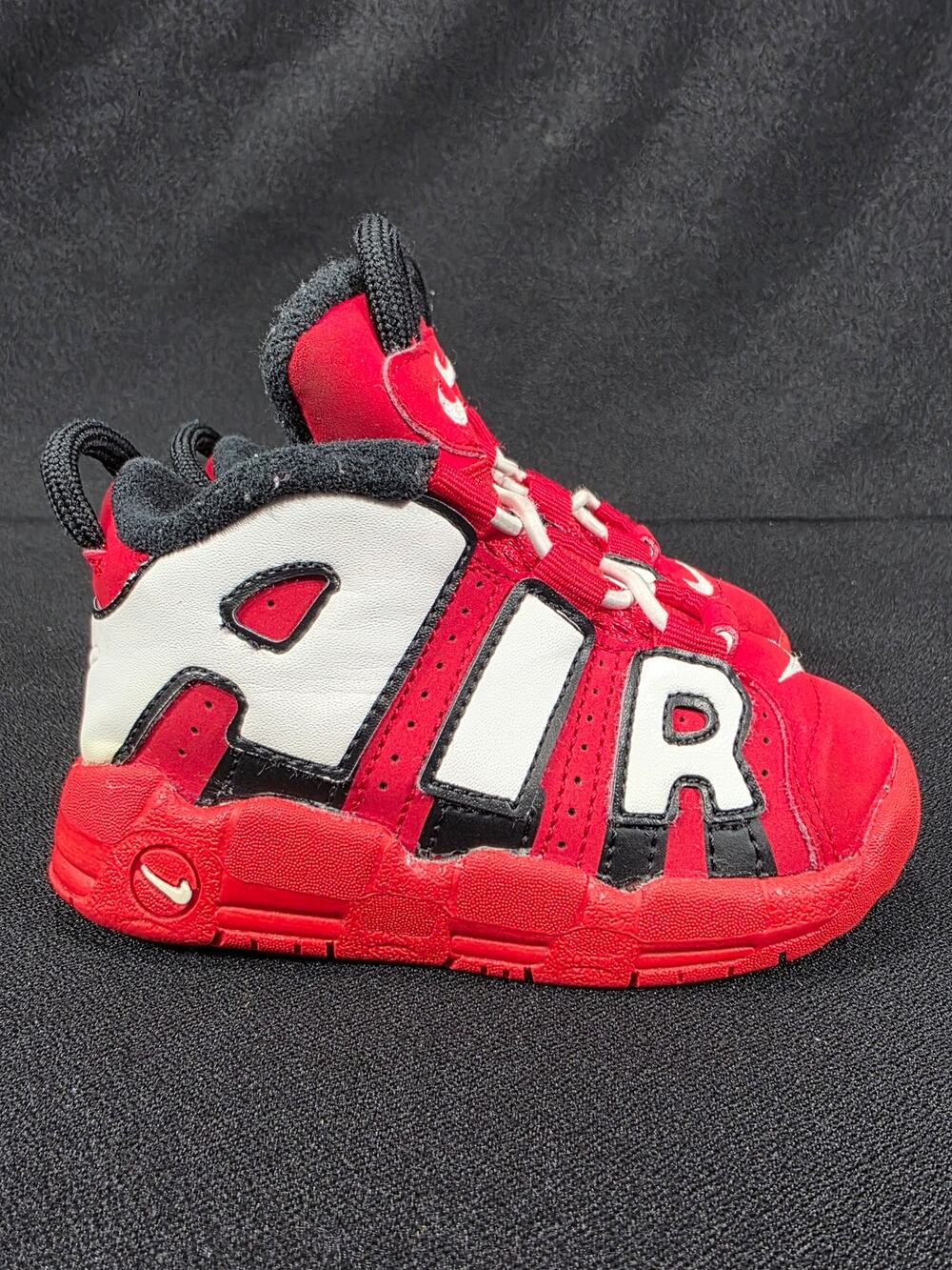 Nike Air More Uptempo Toddler 6C University Red Black White Shoes